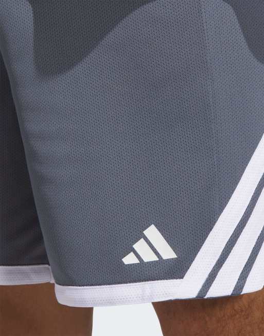 adidas Performance - G Speed Aeroready - Pantaloncini da basket double-face color grigio four/bianco da 3 g, 4 di 5