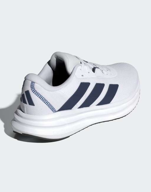 adidas performance Galaxy 7 running shoes in cloud white / dark blue / core, 3 of 4