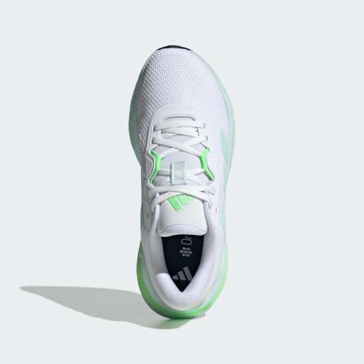 adidas performance Galaxy 7 running shoes in cloud white / halo mint / lime, 3 of 4