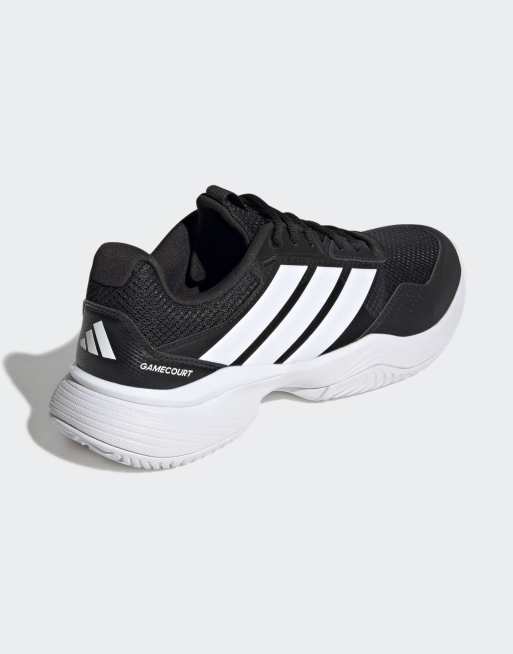 adidas Performance – Gamecourt 3 – Czarno-białe buty tenisowe, 4 z 4