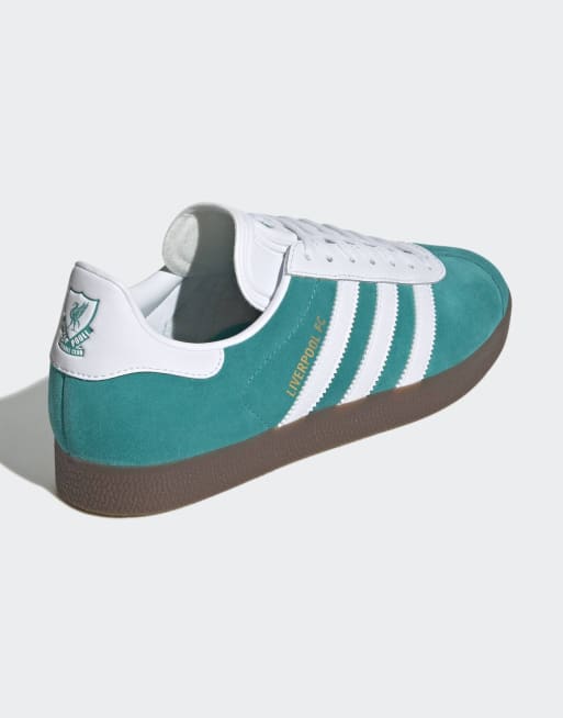 adidas performance Gazelle manchester united shoes in sea green / cloud  white / gum | ASOS