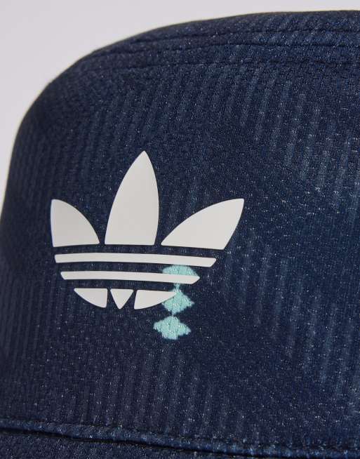 adidas performance Germany 26 bucket hat in collegiate navy / flash aqua, 3 of 3