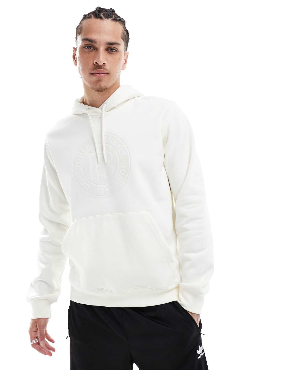 adidas performance Germany anniversary hoodie in off white