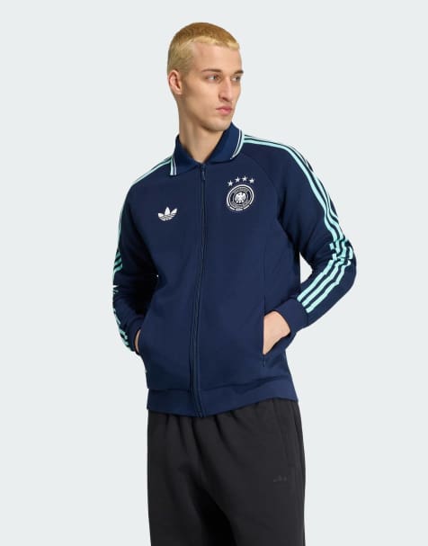 adidas Performance - Germany - Marineblå udebanejakke i college-stil - view 1