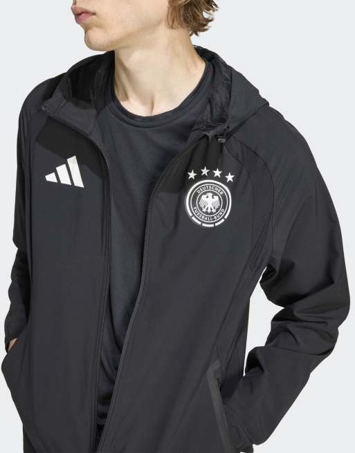 adidas Performance – Germany Tiro Travel – Windjacke in Schwarz mit durchgehendem Reißverschluss, 3 von 4