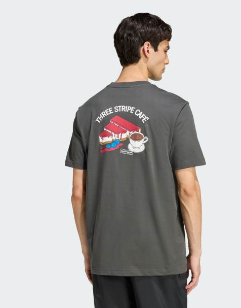 adidas Performance – Grå t-shirt med "Coffee Café Cheesecake"-tryck - view 1
