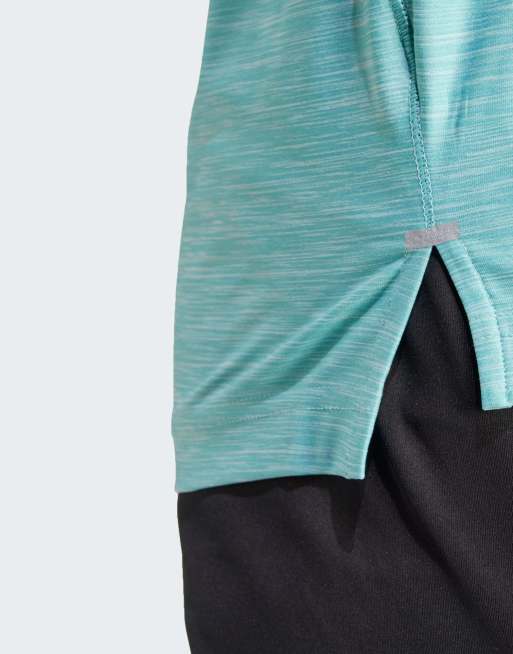 adidas Performance - Gym+ - T-shirt da allenamento color menta mélange con 3 strisce, 4 di 4