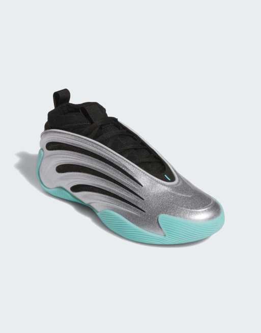 adidas Performance - Harden Volume 9 - Baskets - Argenté/noir pur/aigue-marine fluo