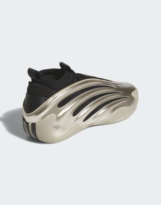 adidas performance Harden Volume 9 shoes in cyber metallic / core black / lucid red, 3 of 4