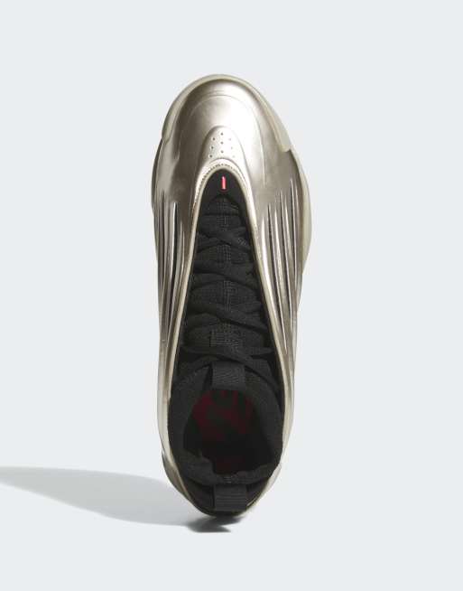 adidas performance Harden Volume 9 shoes in cyber metallic / core black / lucid red, 4 of 4