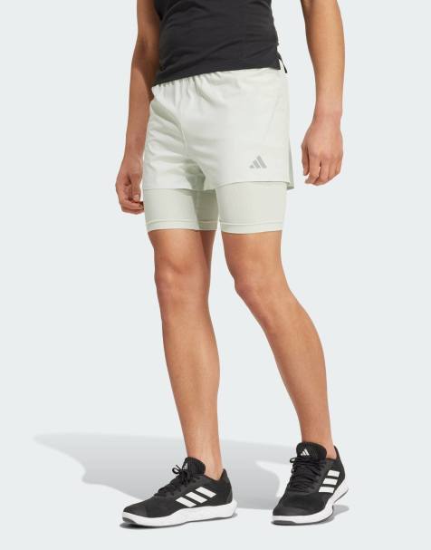 adidas Performance – HEAT.RDY – 2-in-1-Shorts fürs HIIT-Training in Leinengrün - view 1