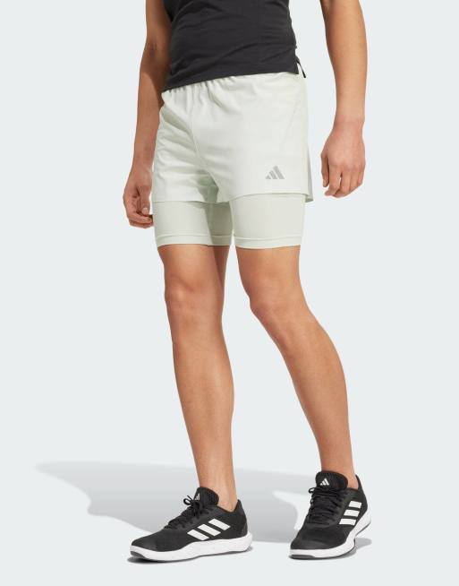 adidas Performance - Heat.rdy - Short 2 en 1 - Vert lin
