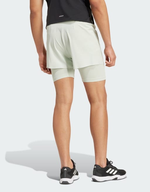 adidas Performance HEAT.RDY two-in-one HIIT shorts in linen green, 3 of 3