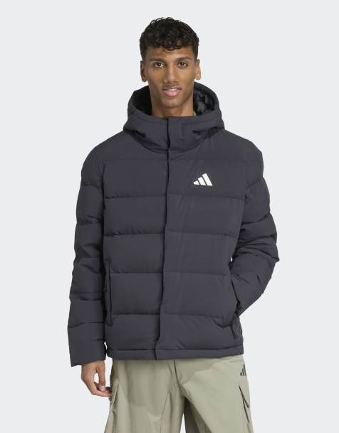 adidas performance Helionic climawarm hooded down jacket in black - view 1