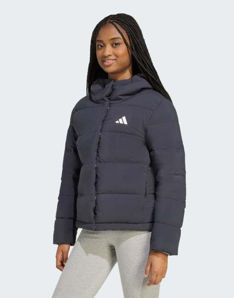 adidas performance Helionic climawarm hooded down jacket in black - view 1