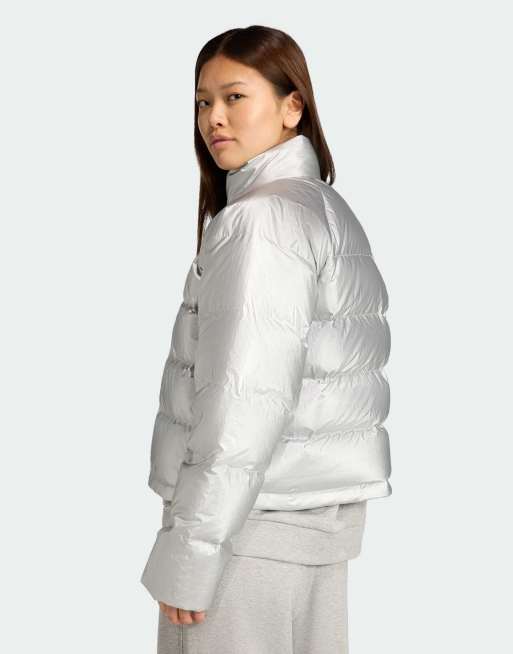 adidas Performance – Helionic Holiday Climawarm – Srebrna metaliczna kurtka ocieplana, 2 z 4