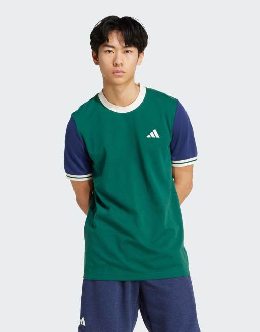 adidas Performance – Heritage – Ciemnozielona koszulka do tenisa