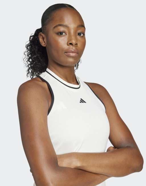 adidas Performance – Heritage – Klassisches Tennid-Tanktop in Kalkweiß