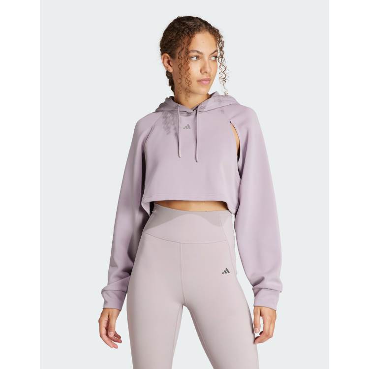 Adidas crop top hoodie outfit online