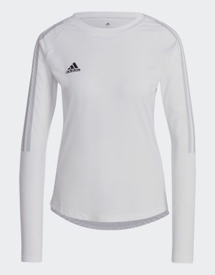 adidas Performance - Hilo - Langärmliges Trikot in Weiß / Team Light Grey
