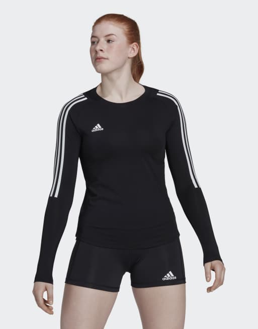 adidas Performance - Hilo - Maglia a maniche lunghe nera e bianca