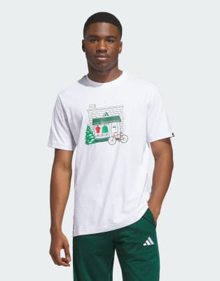 Adidas Blanc T-Shirt Holiday Shop - Immagine 2