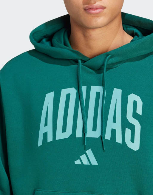 adidas Performance - Hoodie met college logo in groenblauw, 2 van 4