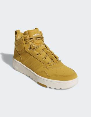 adidas performance Hoops 4.0 mid shoes in preloved bronze and off white-Brown