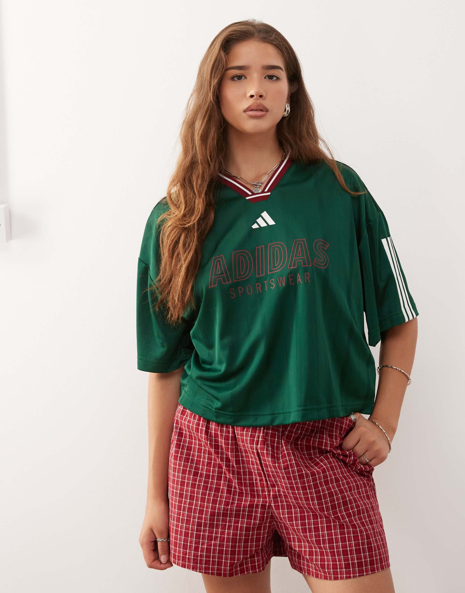 adidas performance house of tiro cropped t-shirt in dark green