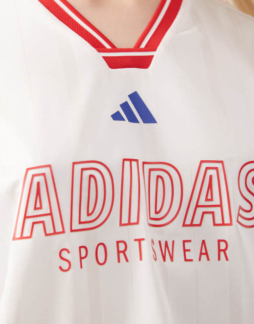 adidas Performance House Of Tiro cropped T-shirt in white