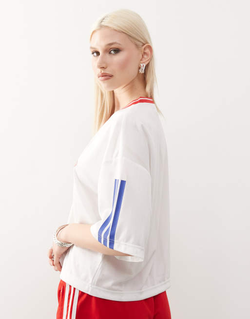 adidas Performance House Of Tiro cropped T-shirt in white