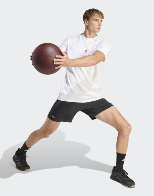 adidas Performance - Hvid T-shirt med 'LesMills Tour'-grafik, 5 af 5