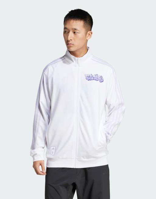 adidas Performance - Hvid træningsoverdel med Real Madrid-print