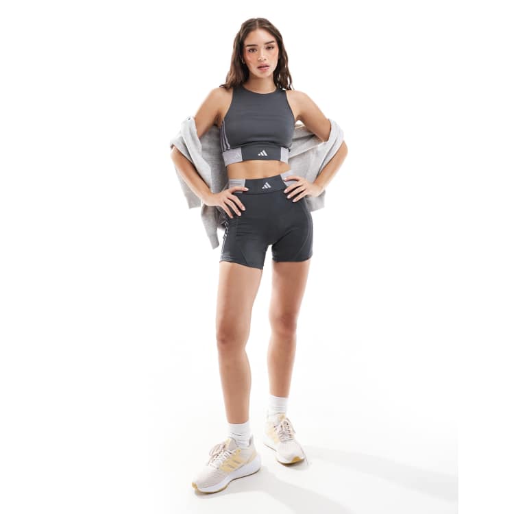 Adidas crop top and shorts set hot sale