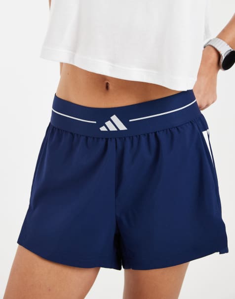 adidas Performance – Hyperglam – Mörkblå, vävda shorts med 3 ränder - view 1
