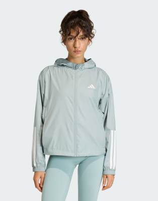 adidas Performance - Hyperglam - Windjacke in Wonder Sage mit den 3 Streifen-Grün