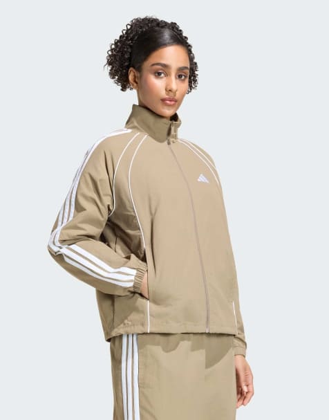 adidas performance - Iconic - Geweven trainingstop met 3-Stripes in kaki - view 1
