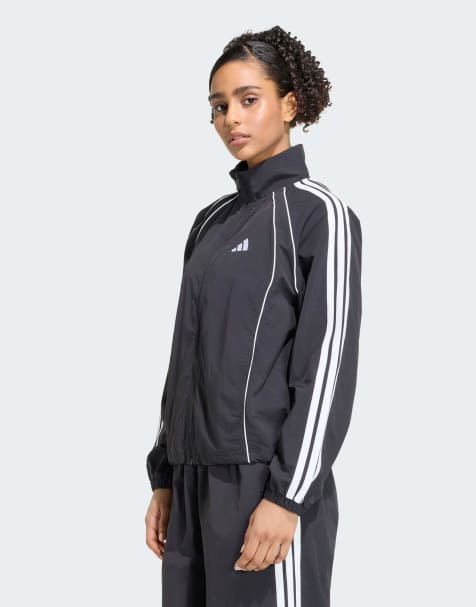 adidas Performance – Iconic – Svart, vit och vävd träningstopp med 3-ränder - view 1