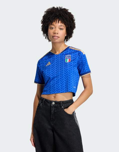 adidas performance - Italy 26 - Cropped thuisshirt in blauw - view 1