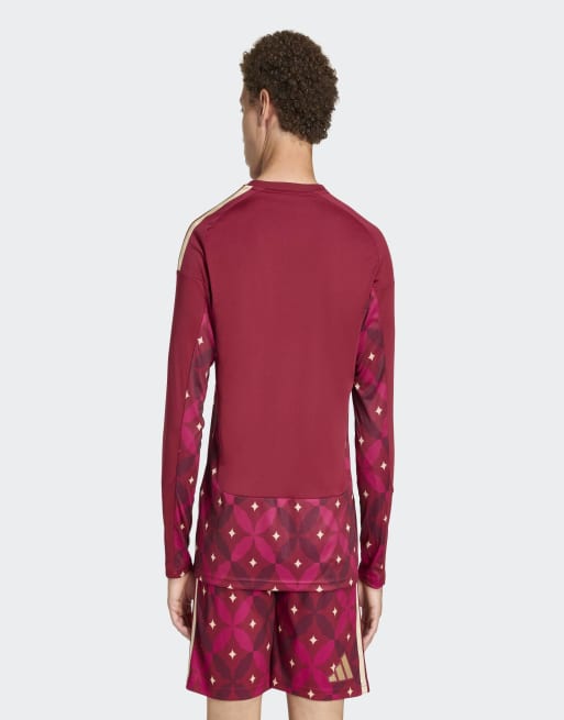 adidas performance Italy 26 home goalkeeper long sleeve jersey in team coll burgundy 2, 4 of 4