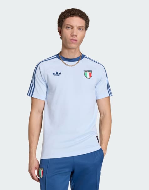 adidas Performance – Italy Originals – Ljusblå t-shirt - view 1