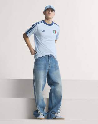 adidas performance Italy originals t-shirt in aeroblue