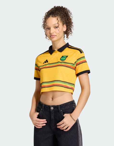 adidas Performance - Jamaica 26 x Bob Marley - Cropped thuisshirt in goudgeel - view 1