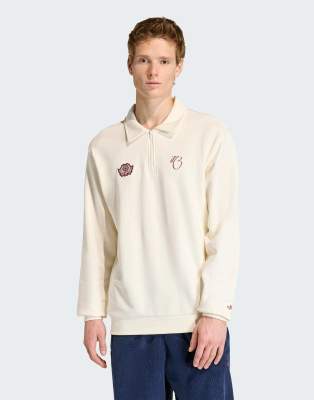 Performance - Jude Bellingham - Locker sitzendes Sweatshirt in Wollweiß mit kurzem Reißverschluss Weiß 2XL