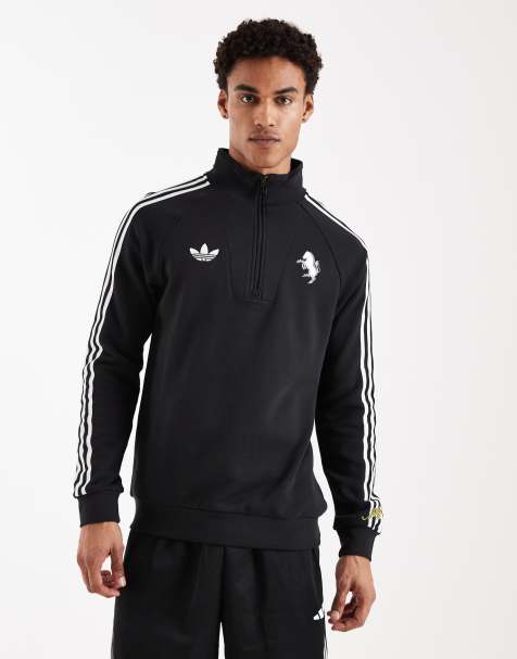 adidas Performance – Juventus FC Originals – Svart topp med kort dragkedja - view 1