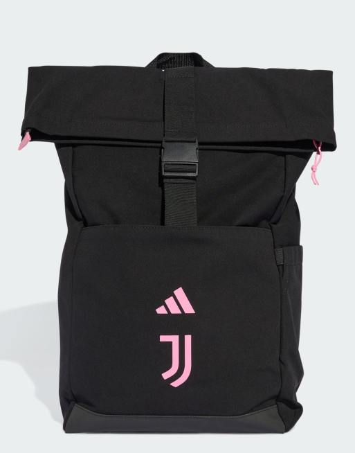 adidas Performance - Juventus - Sort rygsæk med udebanedesign og lyserød detalje