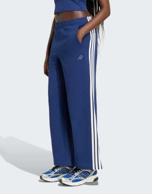 Adidas Donna Blu Womens Pantaloni Ampi Kit 3-Stripes Taglia XS, JD Sports - Immagine 4