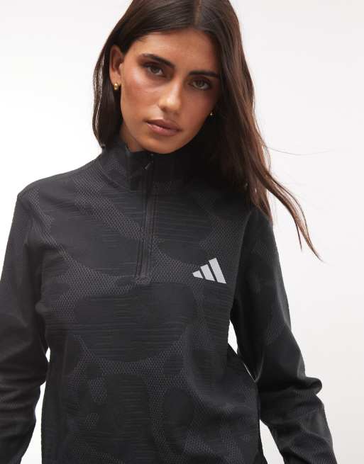 adidas Performance kurtka z częściowym zamkiem w kolorze czarnym, 3 z 4