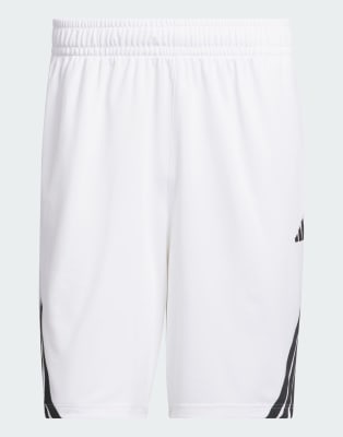 Performance - Legends - Basketball-Shorts in Weiß und Schwarz mit den 3 Streifen Weiß L 7in