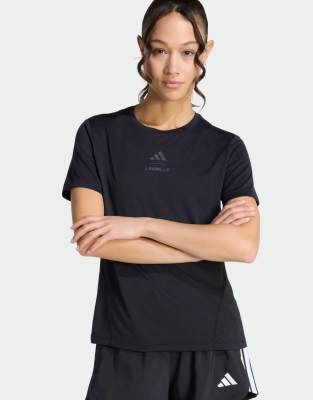 adidas Performance - Les Mills - T-Shirt in Schwarz/Grey Six mit Grafikprint